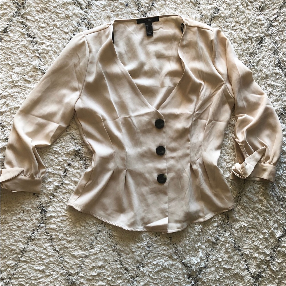 Forever 21 cream blouse